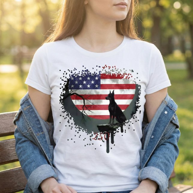 Cachorro de Vigilância Americano - Camiseta Doberm (Criador carregado)