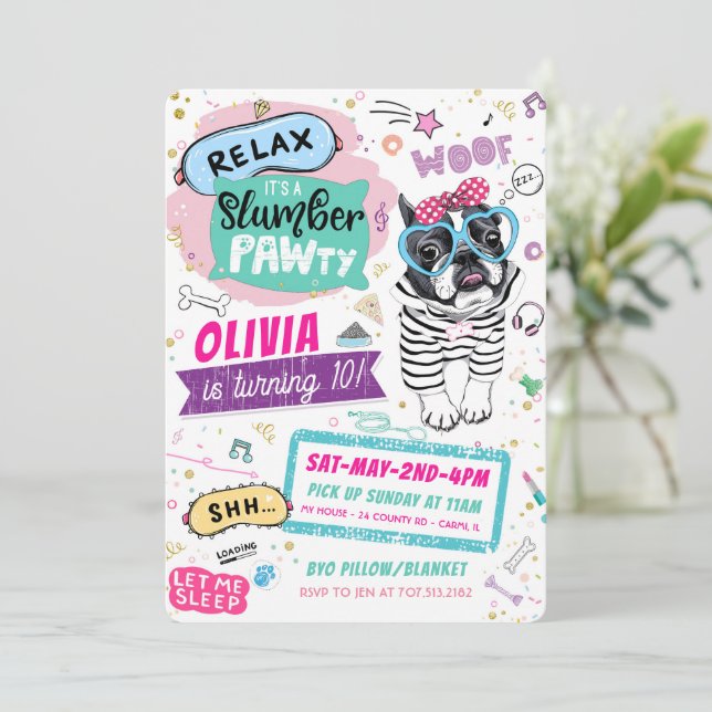 Cachorro do Partido Pug Birthday Invtions Cachorro (Em pé/Frente)