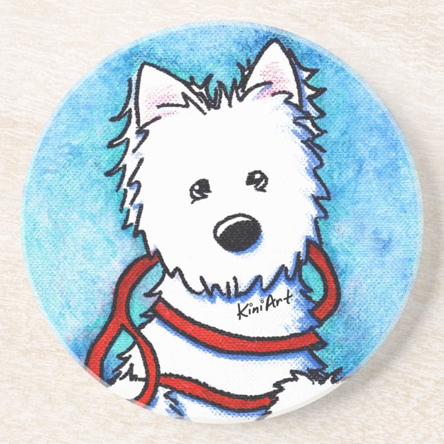 Cachorro e Porta copos de couro (Frente)