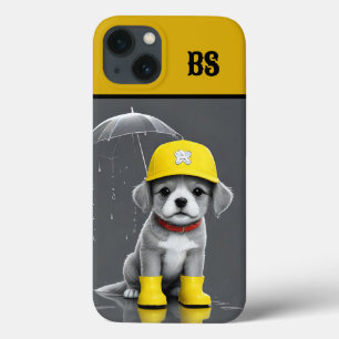 Cachorro engraçado em Rain Boots - Humor cão