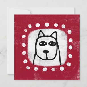 Cachorro Engraçado No Cartão Vermelho