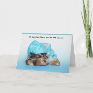 Cachorro Engraçado Pensando em você Cartão Saudaçã