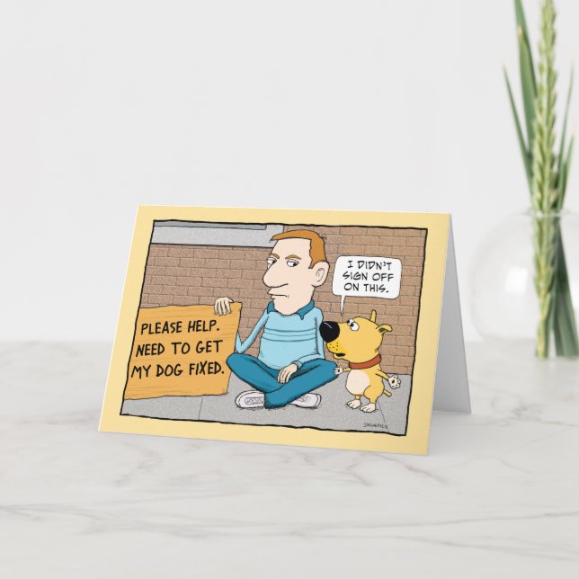 Cachorro Engraçado Precisa Ser Fixado No Cartão De (Frente)