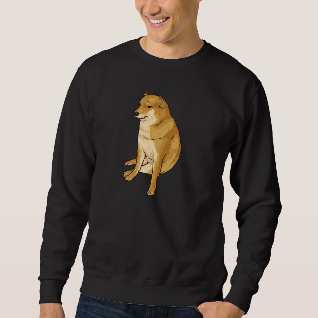 Cachorro Engraçado Shiba Inu Dank Memória Pullover (Frente)