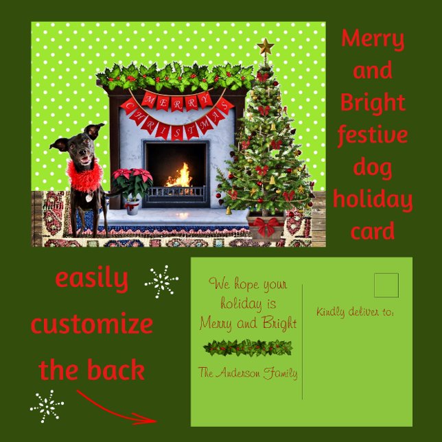 Cachorro Festivo Cachorro Feliz Cartão de Natal Fe (Criador carregado)