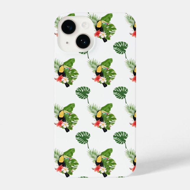 Cachorro Floral Tropical Pink iPhone 14 case (Verso)
