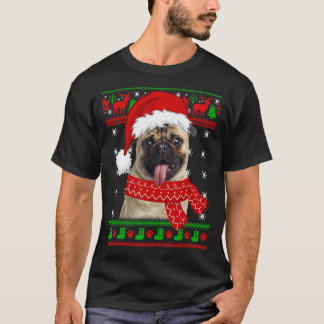 Cachorro Fofo Pug Chapéu de Papai Noel Suéter de N