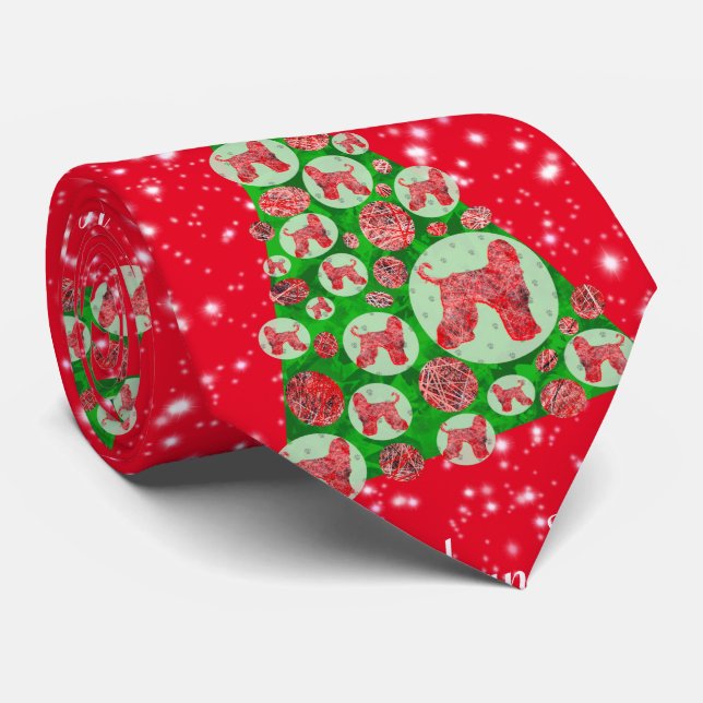 Cachorro Galgo Afegão Árvore de Natal Gravata Verm (Rolled)