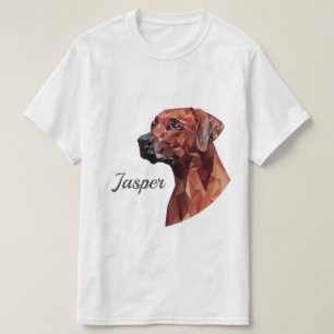 Cachorro Geométrico Castanho Adicione Nome T-Shirt