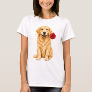 Cachorro golden retriever fofo com camisetas de ro