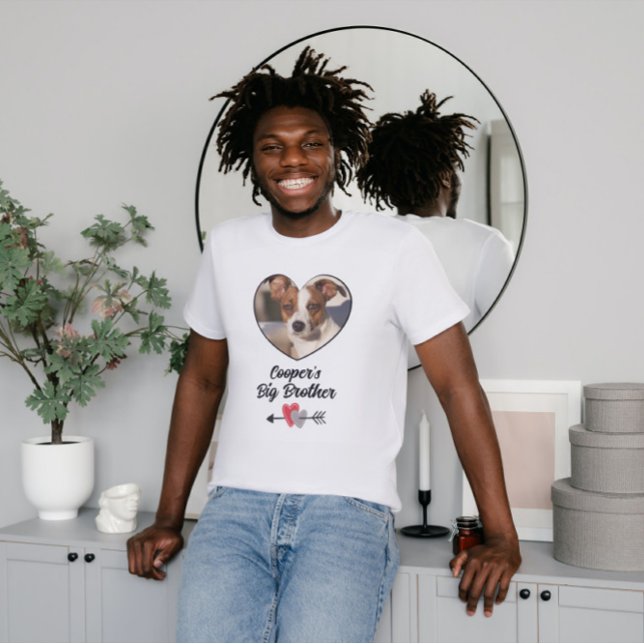Cachorro irmão personalizado foto e texto T-Shirt (Criador carregado)