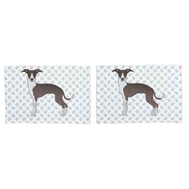 Cachorro Italiano Greyhound Foca e Branco Com Pata (Frente - conjunto)