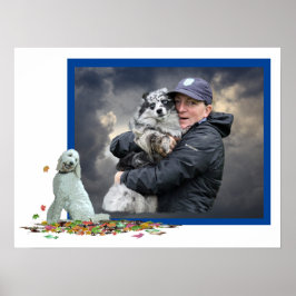 Cachorro Labradoodle Em Folhas Poster