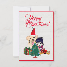 Cachorro Labrador Cachorro Com Cartão Xmas De Rapa