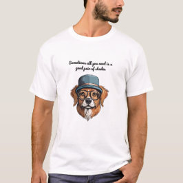 Cachorro legal com Camiseta de Sombras - Diversão 