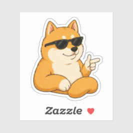 Cachorro Legal Pistola de Dedos Meme Adesivo