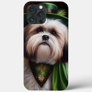 Cachorro Malti Tzu vestido para o Dia de São Patrí