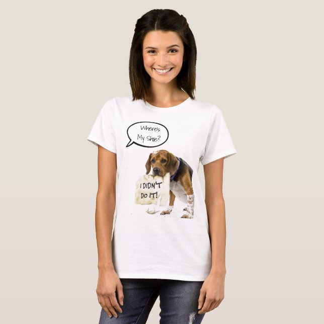 Cachorro Mau Engraçado Onde está minha camisa Calç (Frente Completa)