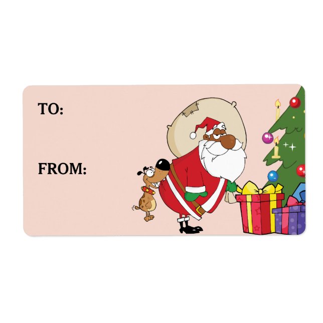 Cachorro Mau Morde Papais noeis Pretos Etiqueta Im (Frente)