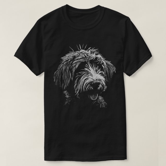 Cachorro Negra e Branca, Camiseta de Cachorro (Frente do Design)