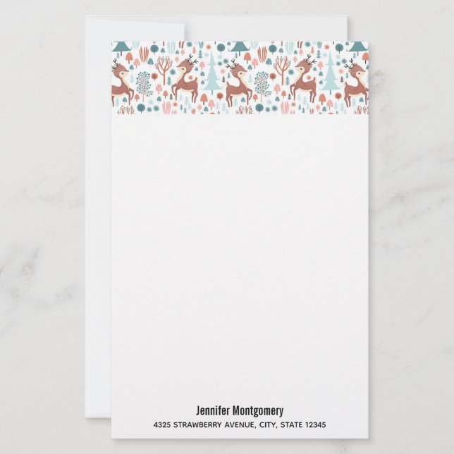 Cachorro no Natal do Padrão da Floresta Branca (Frente)