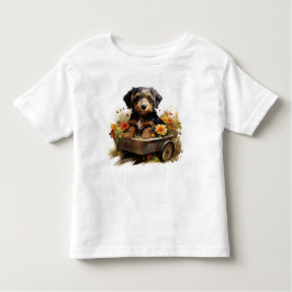 Cachorro num vagão de Crianças de T-Shirt