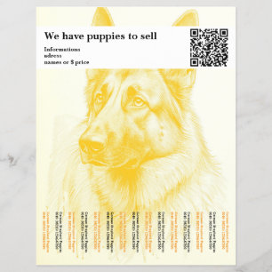 Cachorro Pastor Minimalista Flyer Personalizado