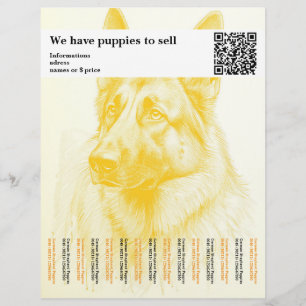 Cachorro Pastor Minimalista Flyer Personalizado