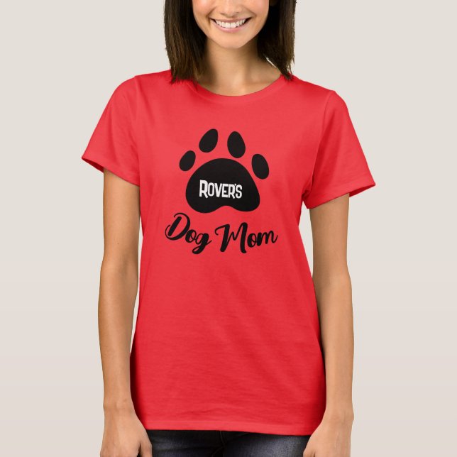 Cachorro Personalizado Mamãe e Pet Name Camiseta f (Frente)