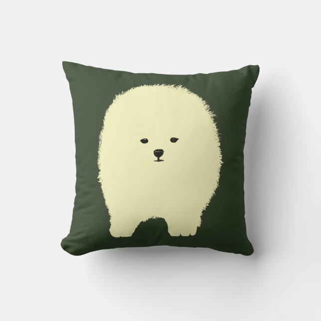 Cachorro, Pomerânia Fofo, Almofada de desenho de a (Frente)