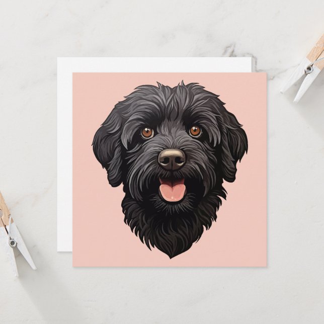 Cachorro Preto Labradoodle (Frente/Verso In Situ)
