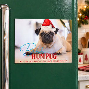 Cachorro Pug Bah Humpug Foto de Natal Engraçada Pe
