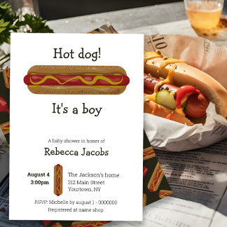 Cachorro Quente! É um convite para Chás de fraldas