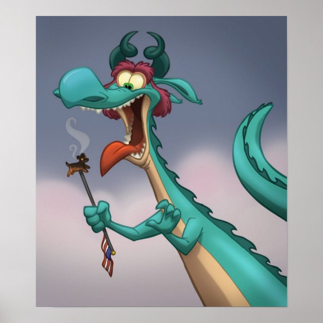 Cachorro quente num Poster de palito (Frente)