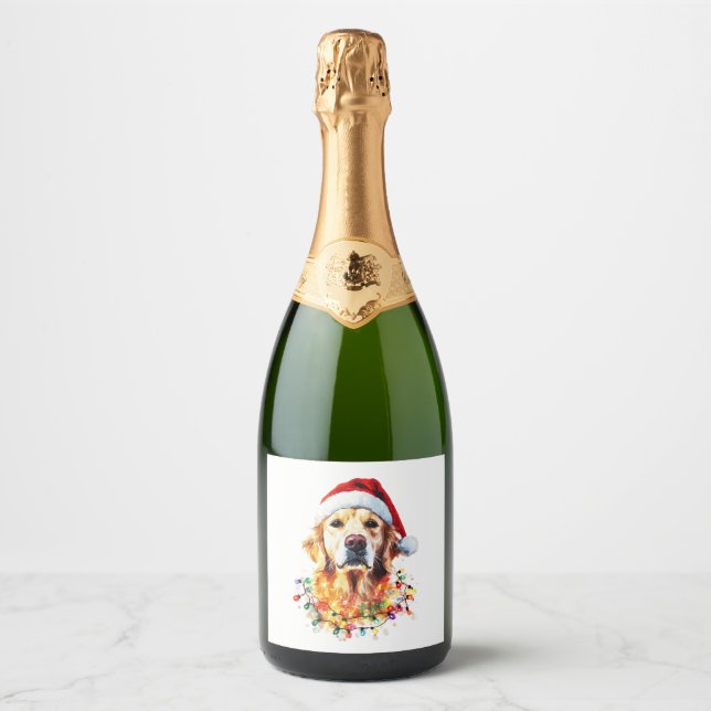 Cachorro Retriever Engraçado Natal Chapéu de Papai (Frente)