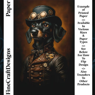 Cachorro Salsicha Dachshund Steampunk Papel Craft 
