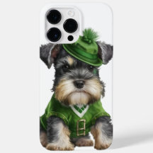 CACHORRO SCHNAUZER ADORÁVEL EM Aquarela VESTIDO DE