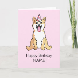 Cachorro Shiba Inu Desenho Feliz Modelo de Anivers