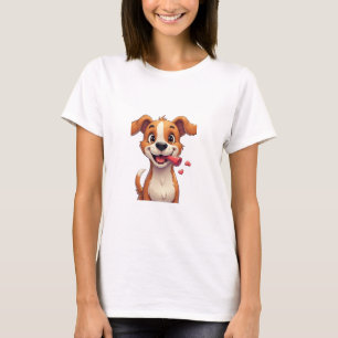 Cachorro sorrindo Camiseta de Mulher