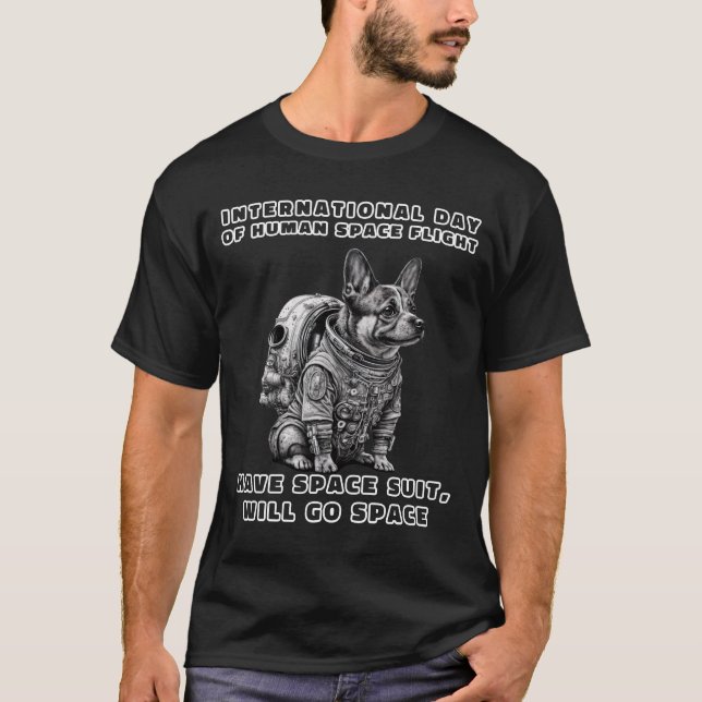 Cachorro Vai Para O Espaço Da Camisa T (Frente)