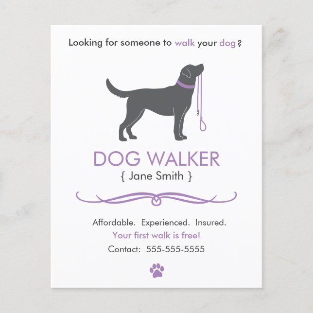 Cachorro Walker/Walker Business Flyer Modelo (Frente)