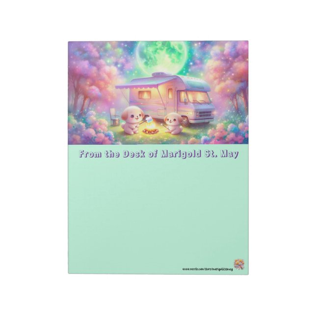 Cachorros de Acampamento com Smores Bloco de Notas (Invertido)