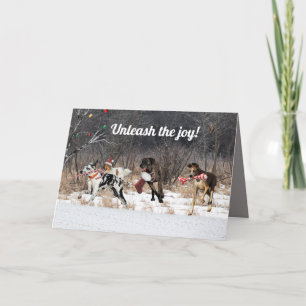 Cachorros de Cartão de Férias Felizes