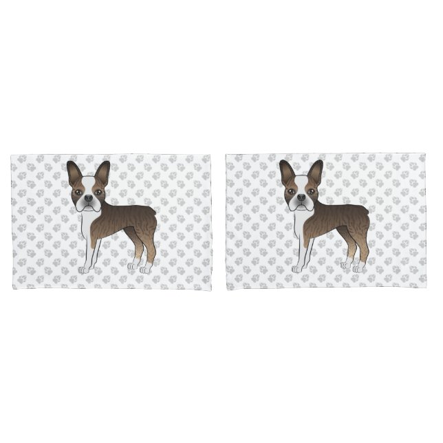 Cachorros de desenho animado Boston Terrier atigra (Frente - conjunto)
