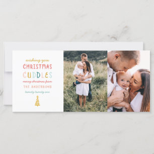 Cachorros de Natal dois cartões de férias da famíl