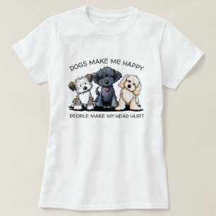 Cachorros KiniArt Oficiais Me Fazem Camiseta Feliz