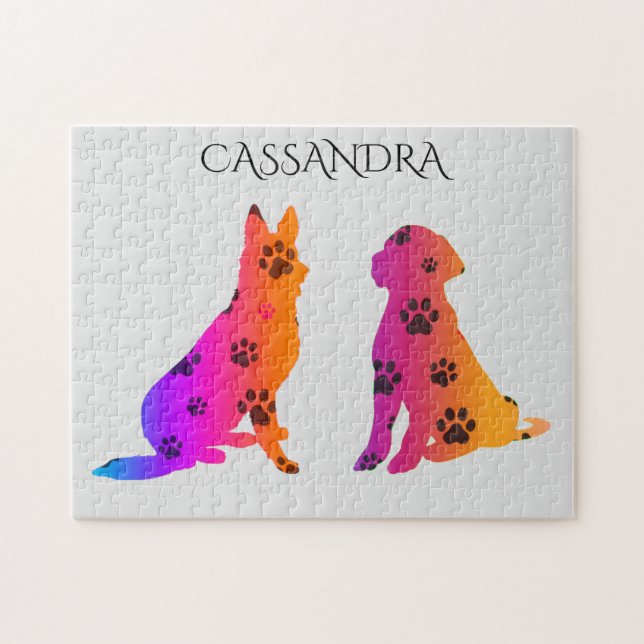 Cachorros personalizados quebra-cabeça para crianç (Horizontal)