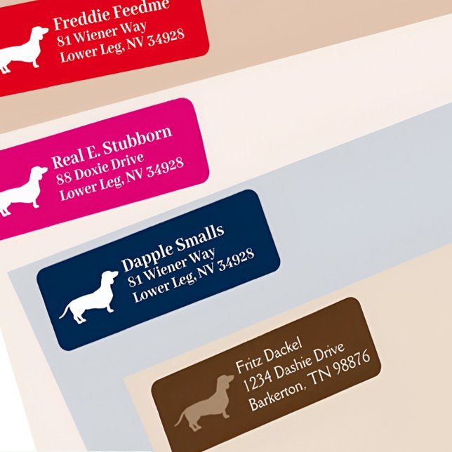 Cachshund Wiener | Etiqueta de Endereço de Devoluç (Criador carregado)