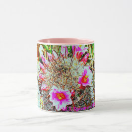 Cacto do Fishhook com a caneca cor-de-rosa das