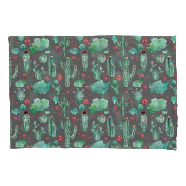 cacto e padrão de ladybug - fundo preto (Frente)